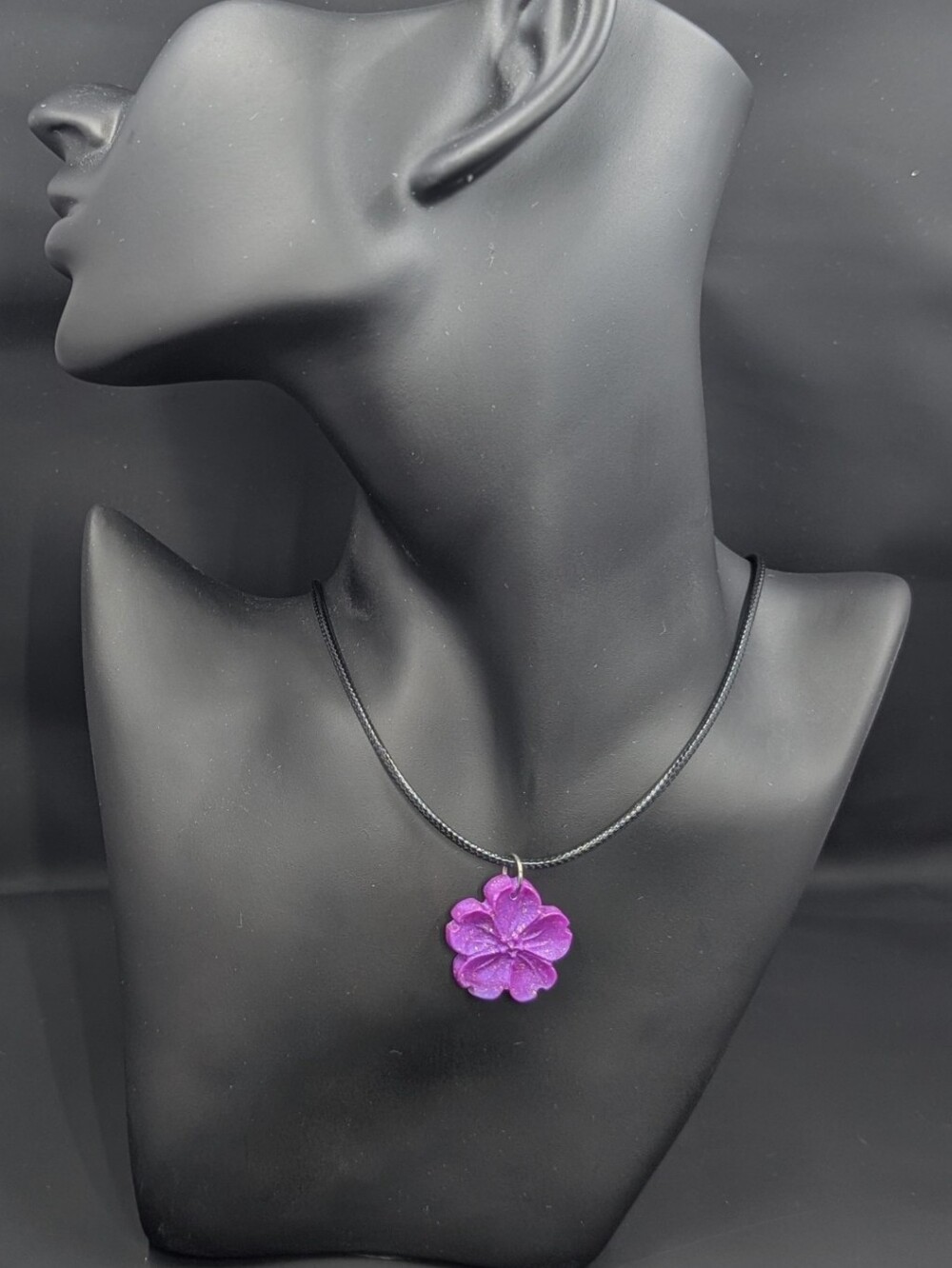 Purple Flower Pendant Necklace